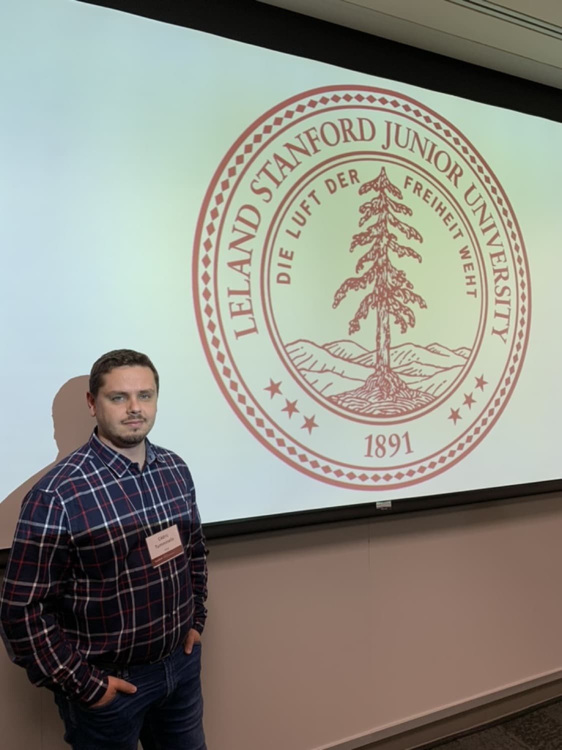 Cédric Tumminello lors du programme Stanford–EuraTechnologies sur le campus de Stanford.