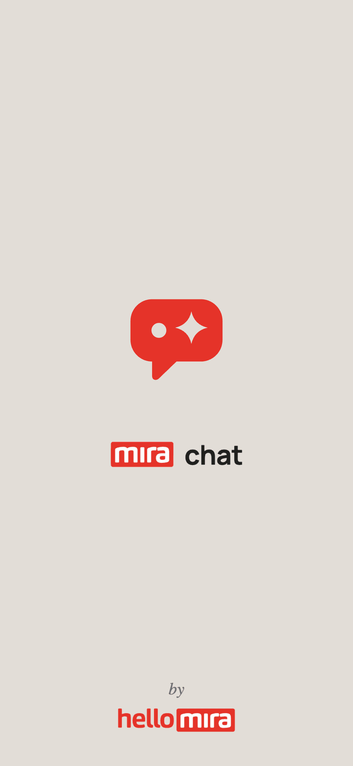 Mira Chat opening screen with the application logo