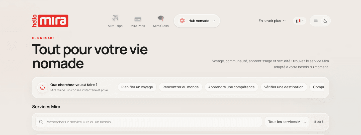 Le Hub nomade: tutti i servizi Mira nello stesso posto
